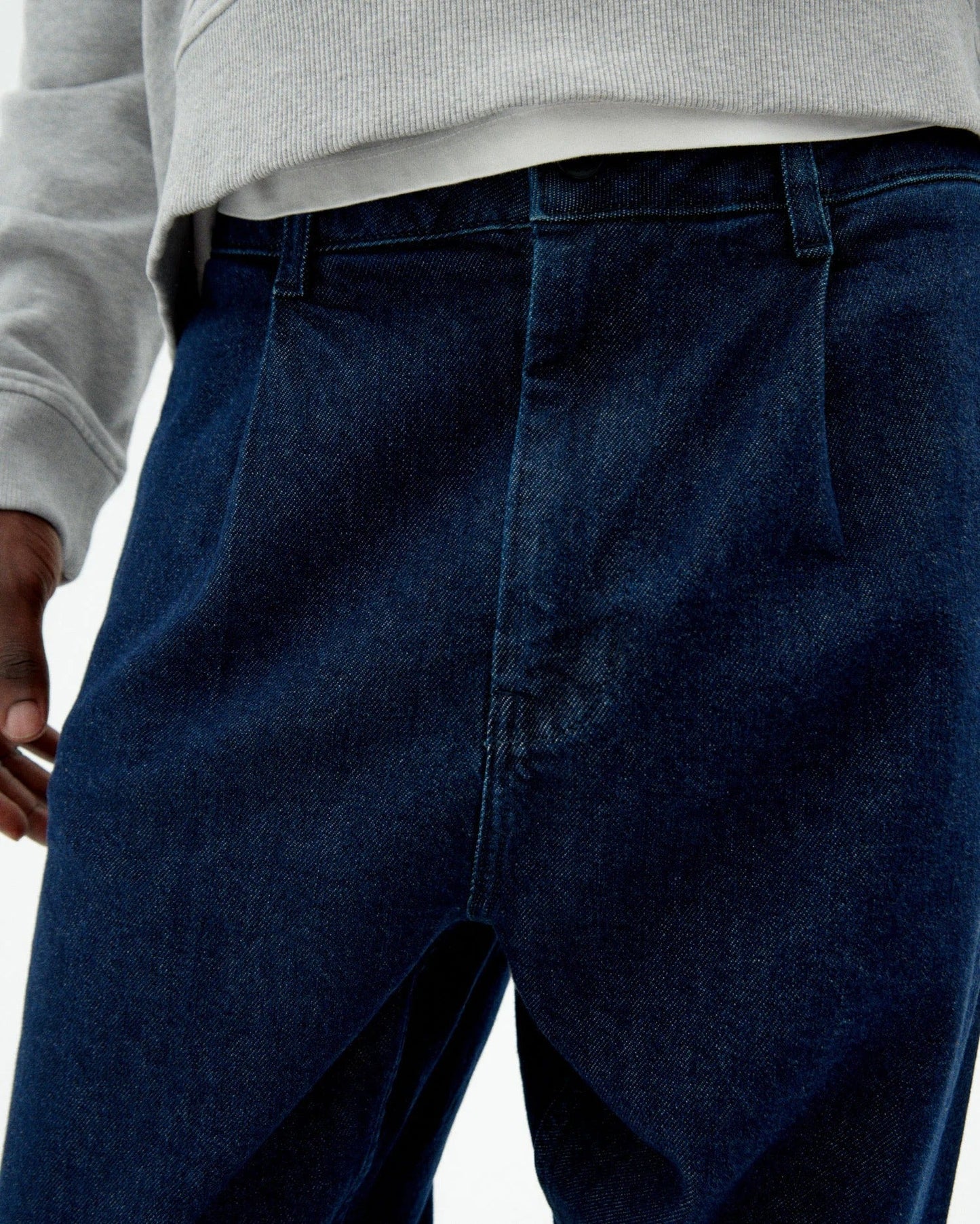 Pantalon denim large en coton biologique | bleu "denim medium wash wotan"