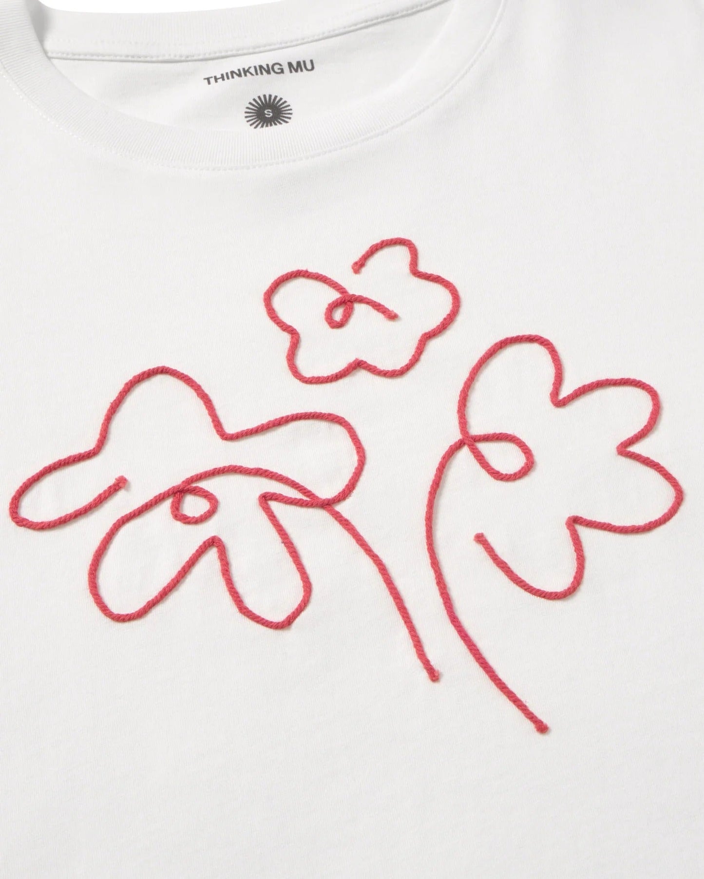 T-shirt en coton bio | blanc "flower rope white lucia tee - white"