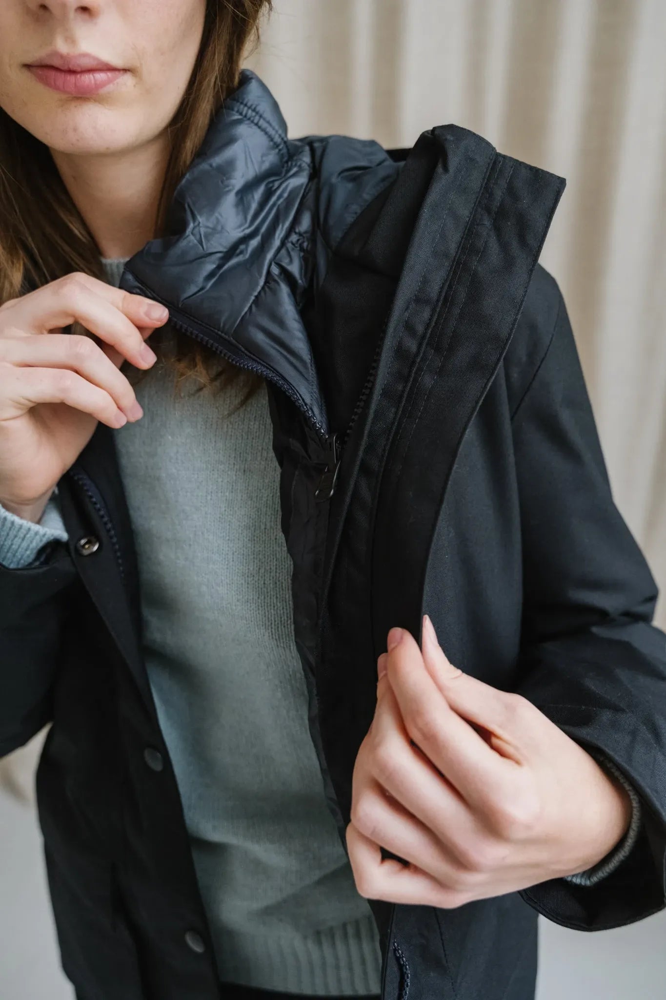 Parka réversible 3 en 1 en matière recyclée | noir "w's pine bank 3-in-1 parka - blk"