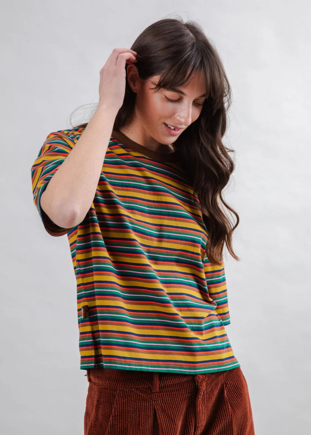 T-shirt à rayures en coton biologique | multicolore "stripes squared tee multicolor - multicolor"