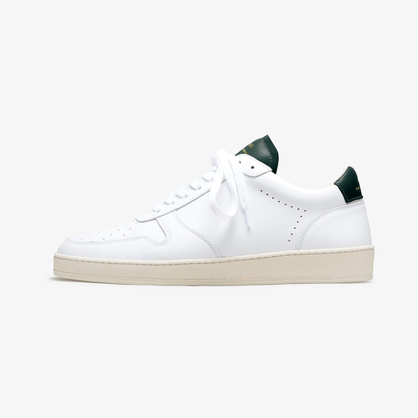 Baskets en cuir certifié | blanc "zsp23 apla nappa white - dark green"