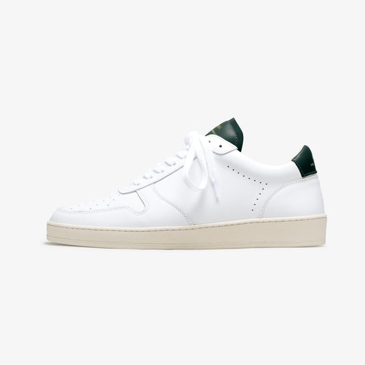 Baskets en cuir certifié | blanc "zsp23 apla nappa white - dark green"