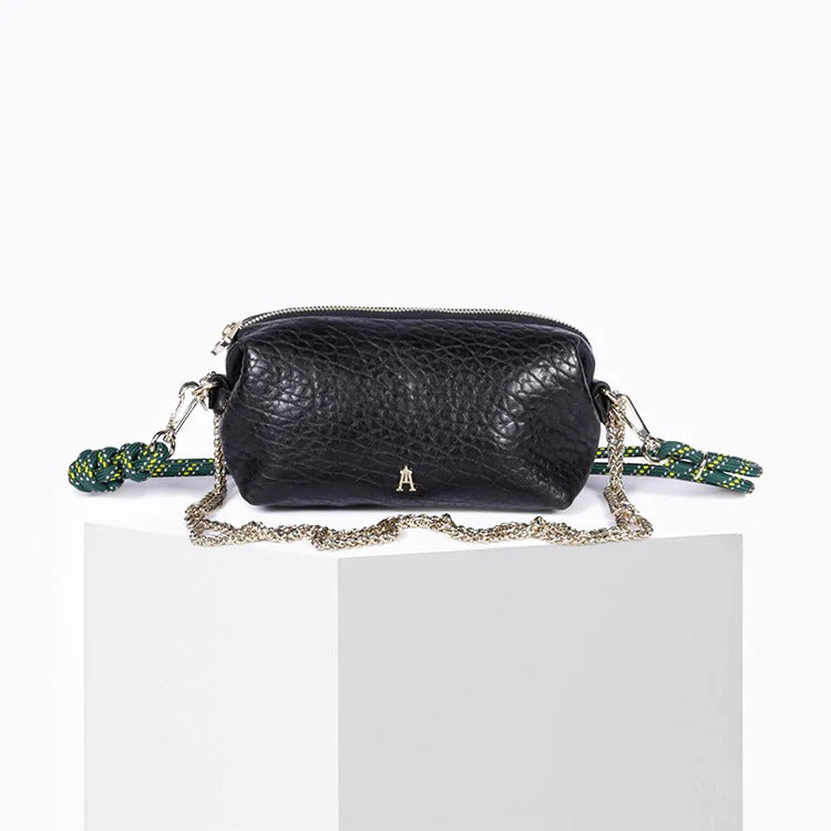 Sac à main cuir tannage végétal | noir "nuage - bubble noir"