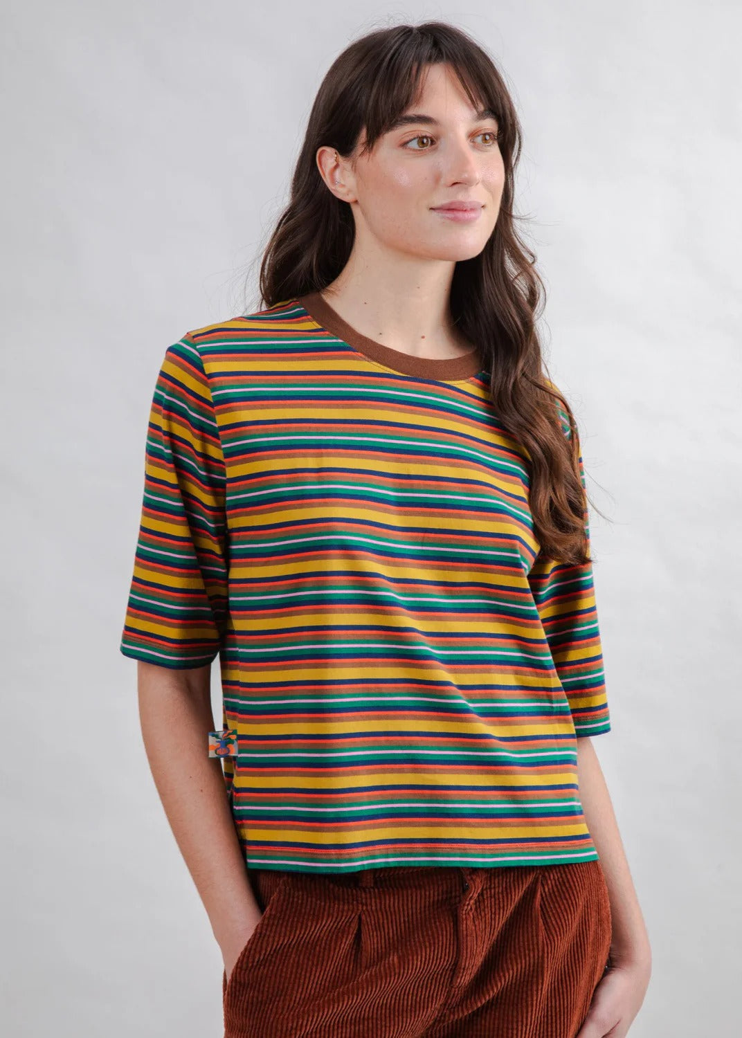 T-shirt à rayures en coton biologique | multicolore "stripes squared tee multicolor - multicolor"