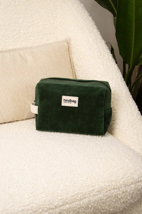 Trousse de toilette en coton bio | vert "leon velours sapin"