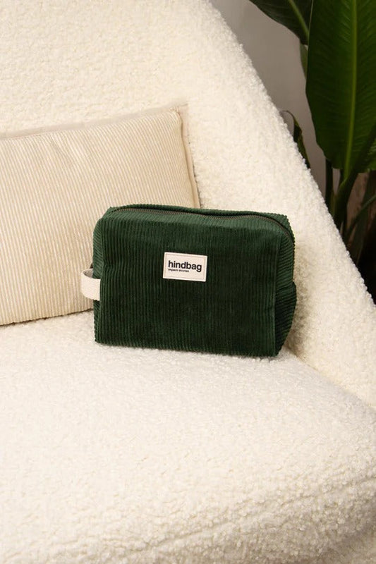 Trousse de toilette en coton bio | vert "leon velours sapin"
