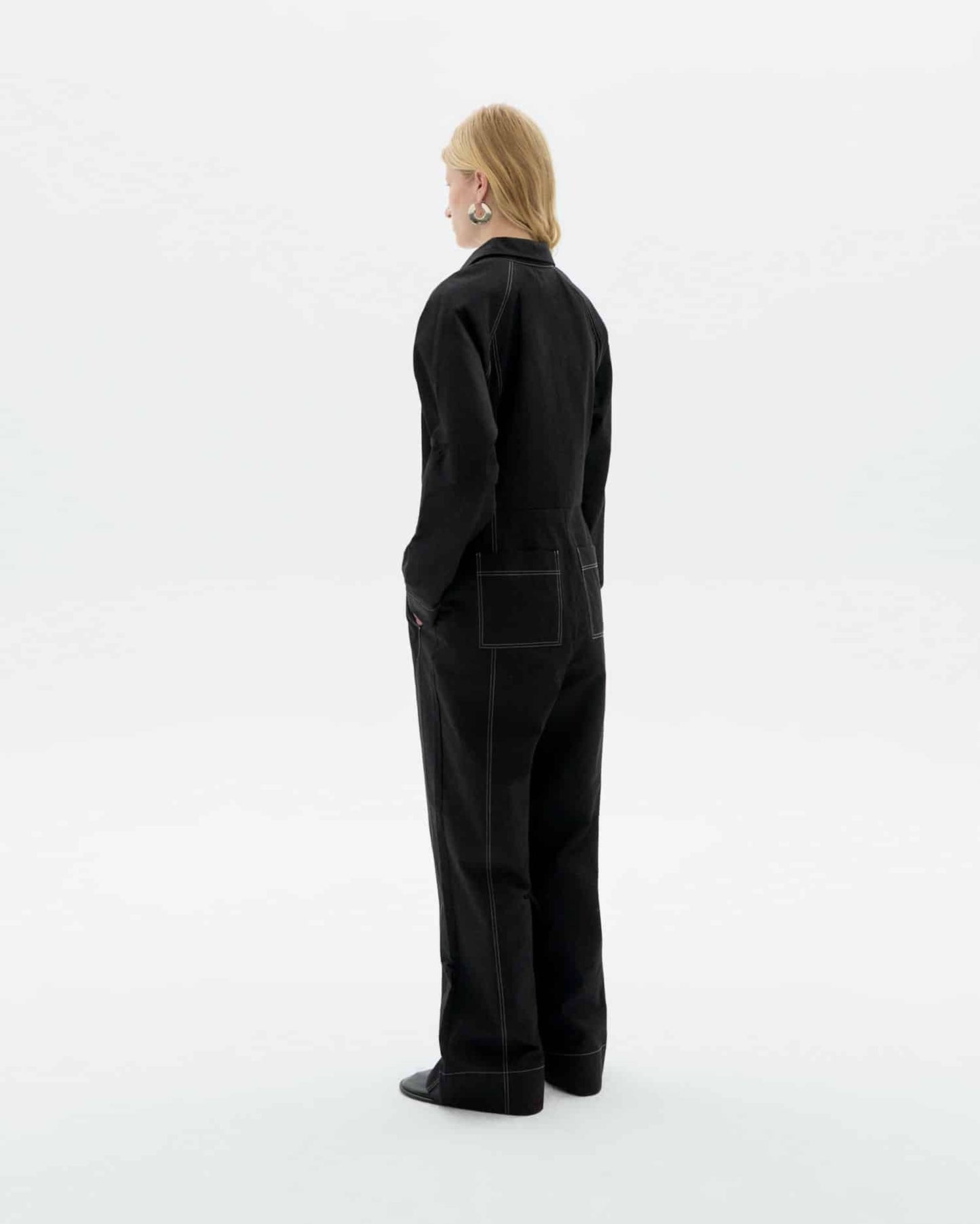 Combi-pantalon en coton bio | noir "black bonaire jumpsuit - black"