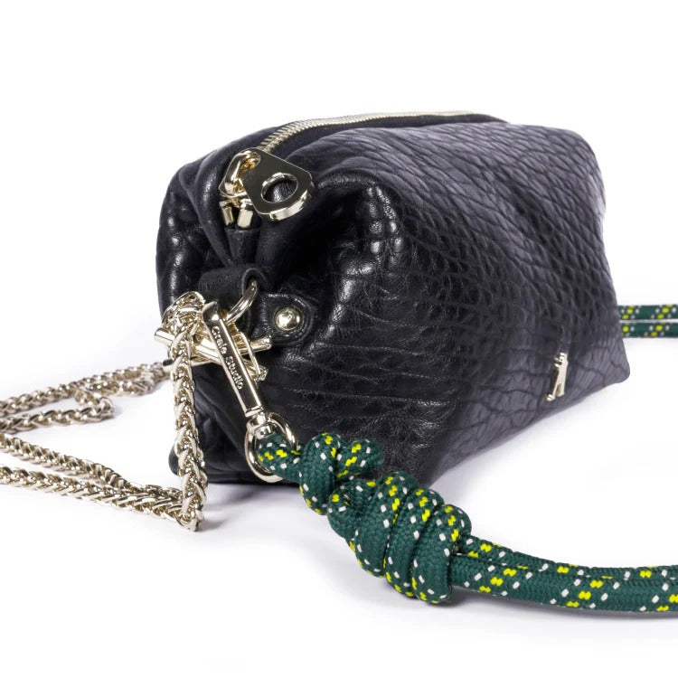 Sac à main cuir tannage végétal | noir "nuage - bubble noir"