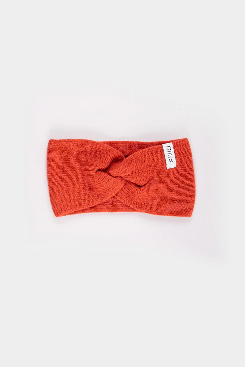 Bandeau en cachemire recyclé | rouge "fascia nadia - arancio siena"