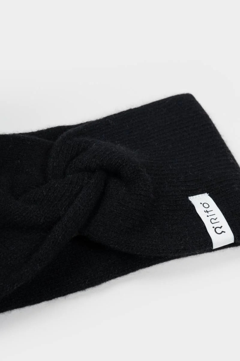 Bandeau en cachemire recyclé | noir "fascia nadia - nero ardesia"