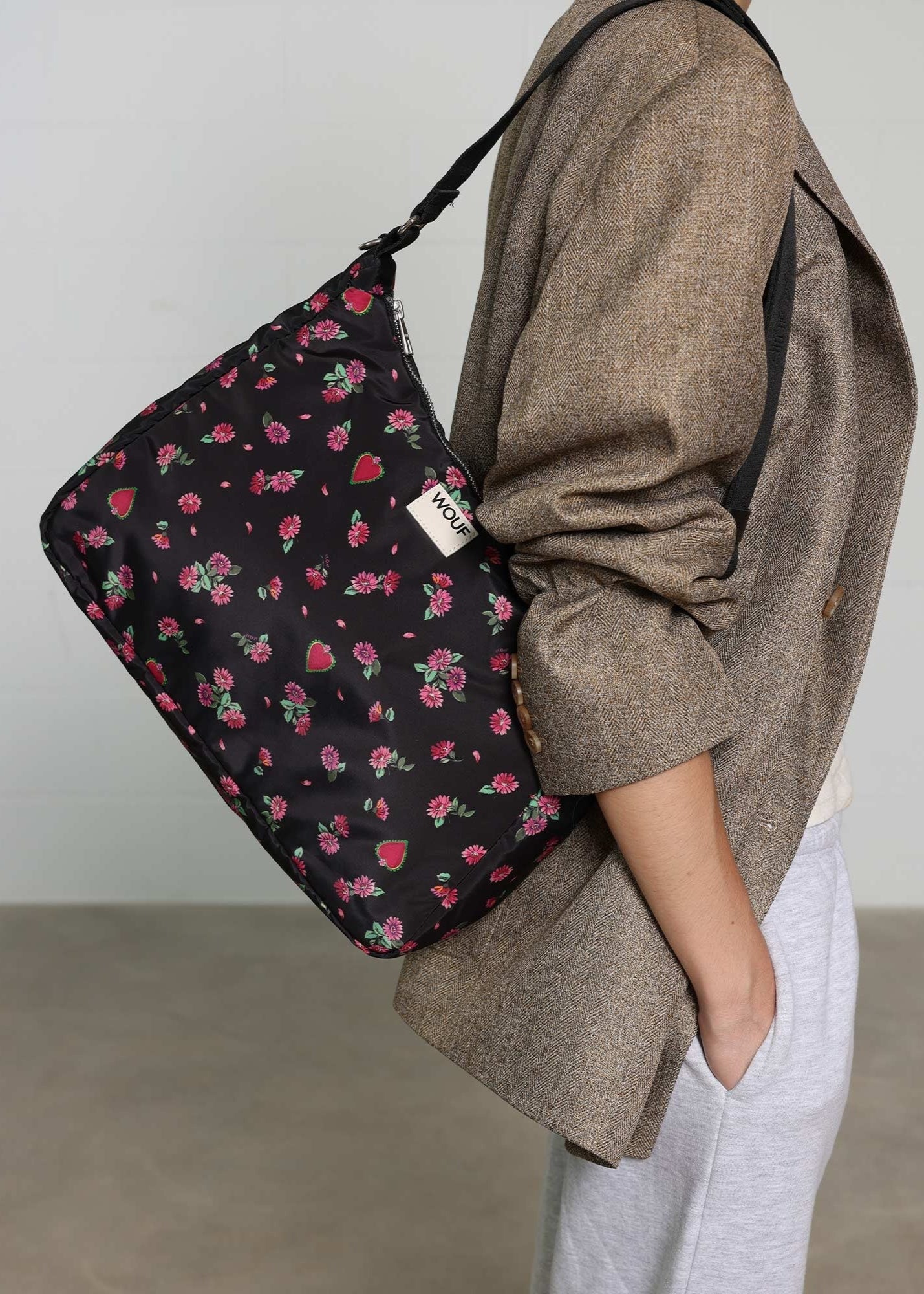 Sac épaule en matières recyclées | multicolor "bloom hobo bag - bloom"