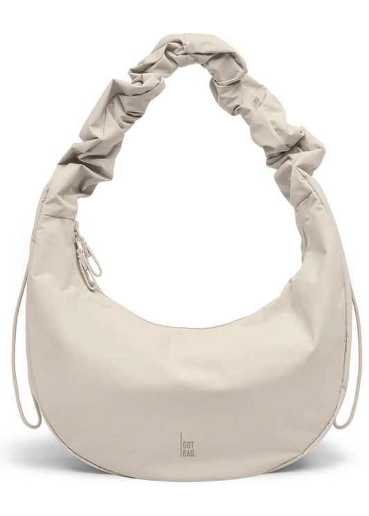 Sac bandoulière en matière recyclée | gris clair "MOON BAG RUFFLE soft shell gris"