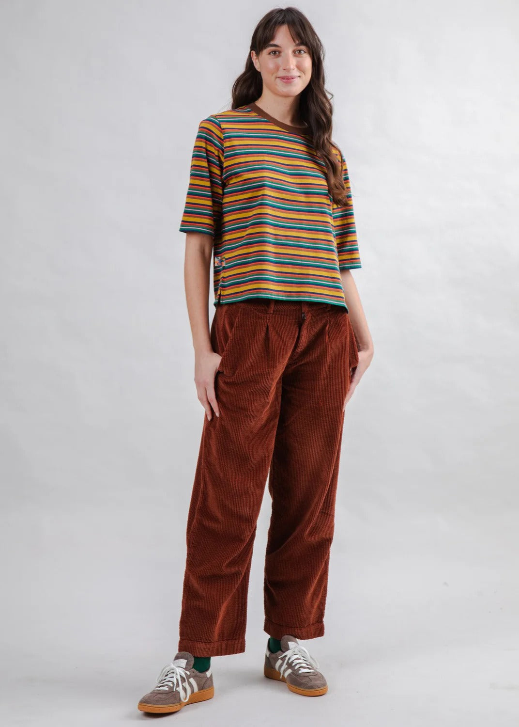 T-shirt à rayures en coton biologique | multicolore "stripes squared tee multicolor - multicolor"