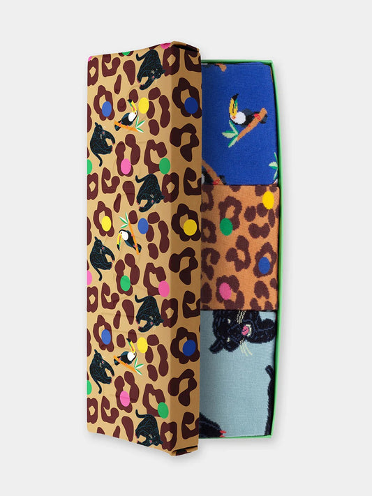 Pack 3 paires de chaussettes en coton bio | multicolore "exotic trio"