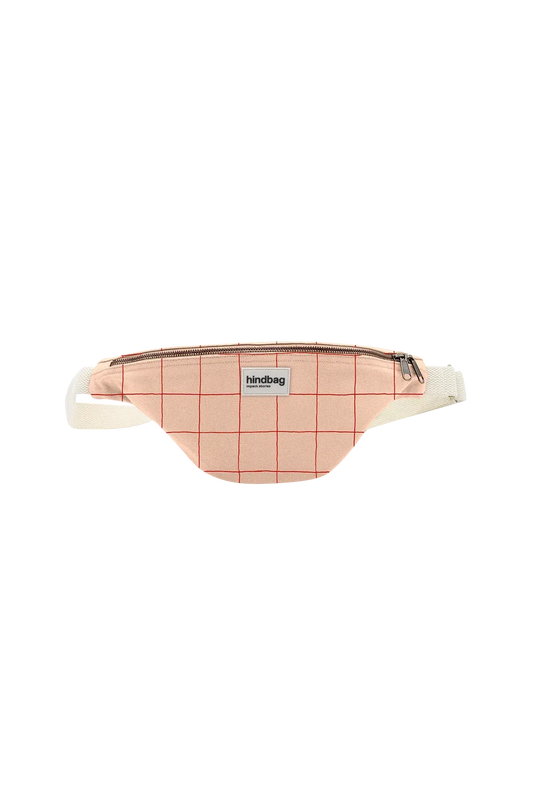 Banane en coton bio | rose/rouge "olivia carreaux rose/rouge"