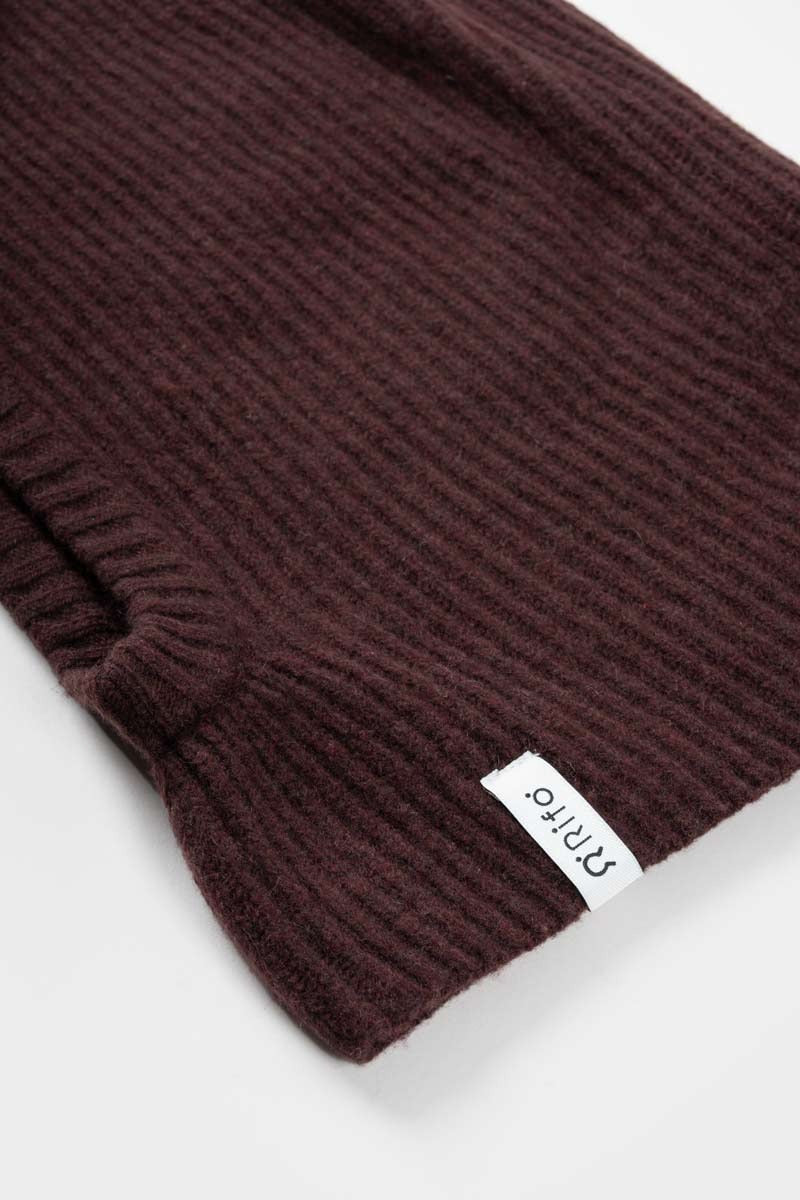 Cagoule en cachemire recyclé | marron "marika - Brown caffè"