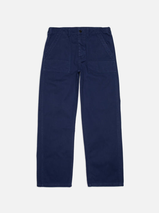 Pantalon large en coton bio | bleu "tuff tony pants deep blue"