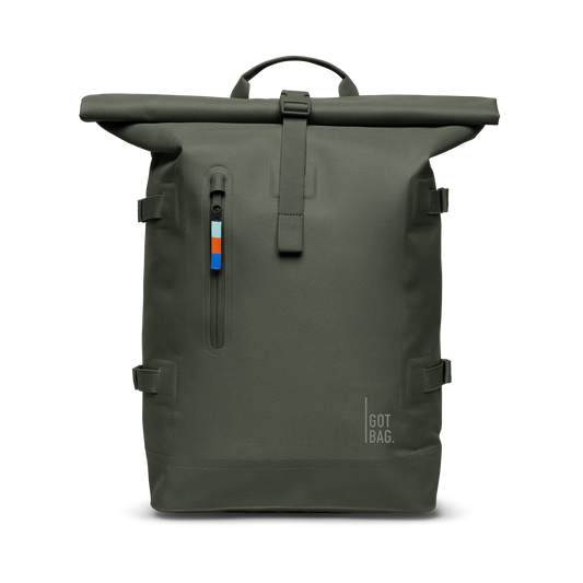 Sac à dos 31L en matière recyclée | vert "ROLLTOP 2.0 algae"