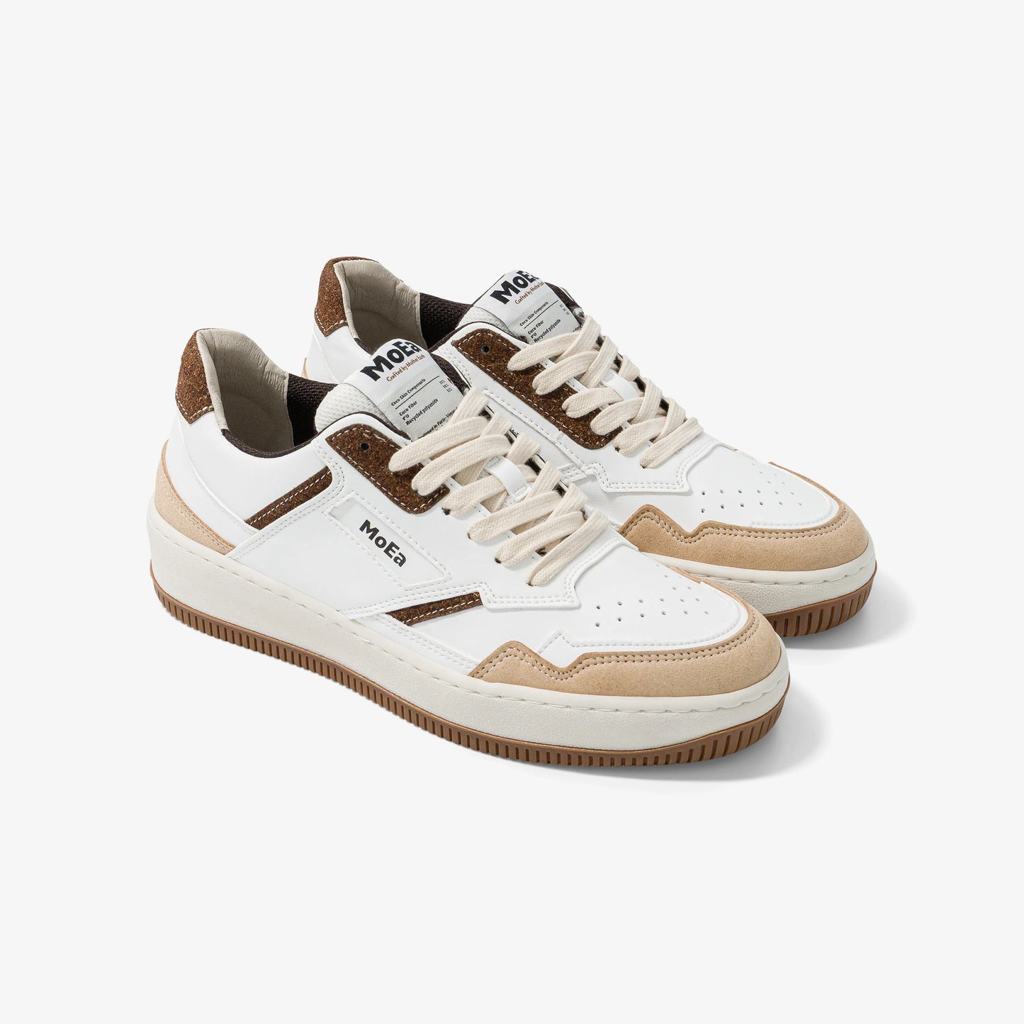 Baskets vegan | multicolor "gen1 - coco white & brown suede"