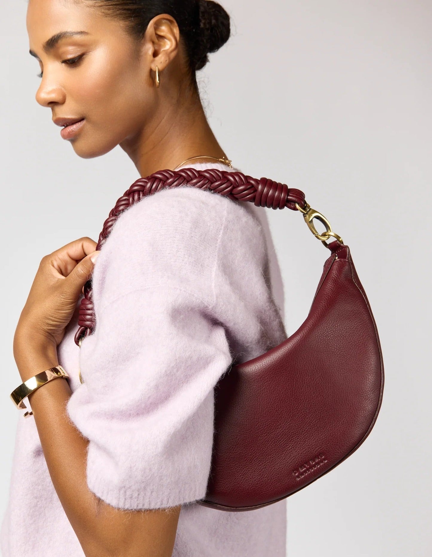 sac en cuir certifié | bordeaux "Leo - Dark Cherry Soft Grain"