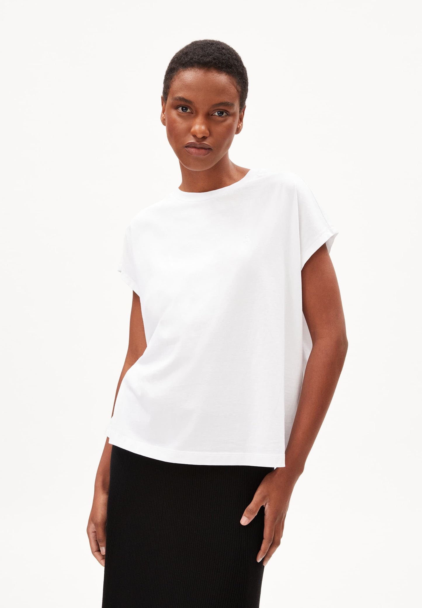 T-shirt ample en coton bio | blanc "inaara white"