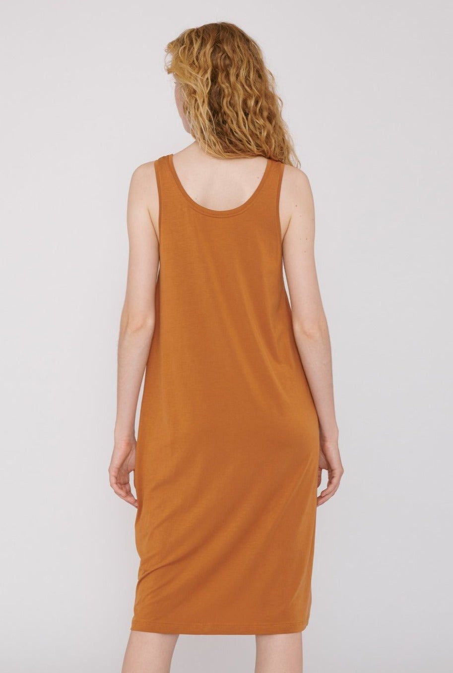 Robe légère ocre en tencel - ocher