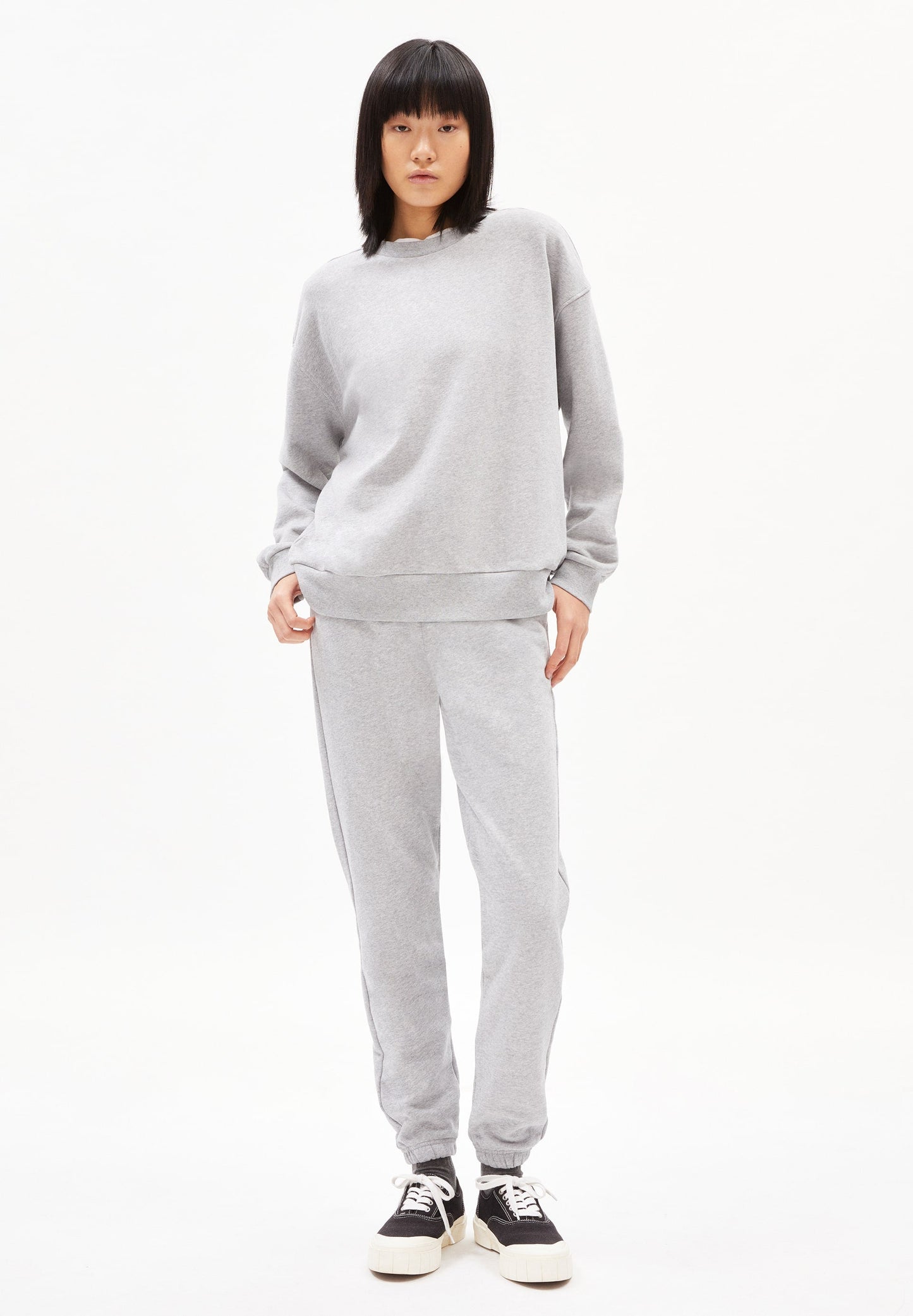 Pantalon de jogging gris clair en coton bio - ivaa grey melange
