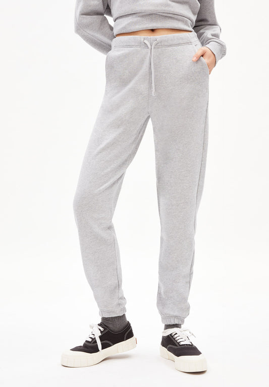 Pantalon de jogging gris clair en coton bio - ivaa grey melange