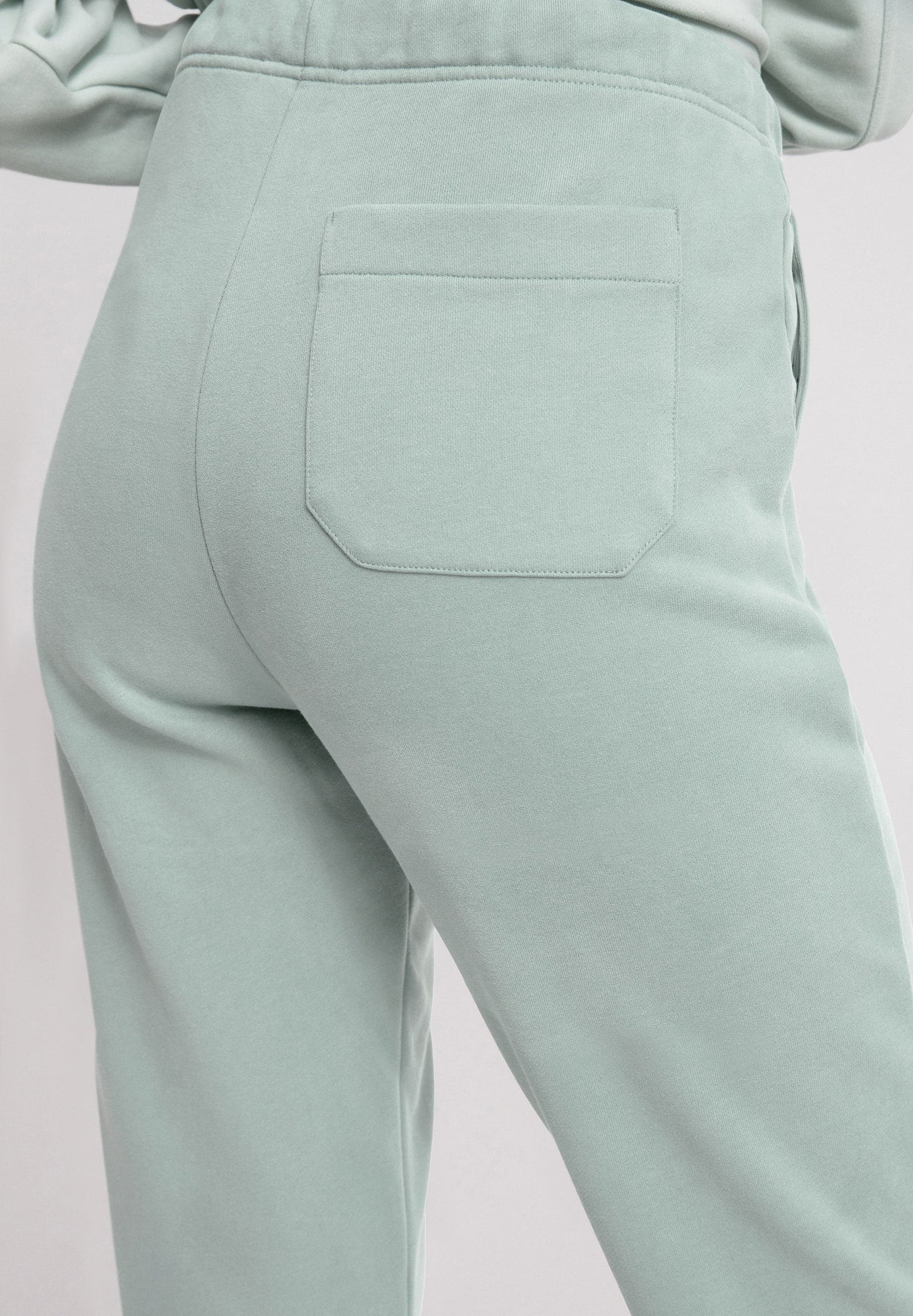 Pantalon de jogging vert d'eau en coton bio - IVAA sage green