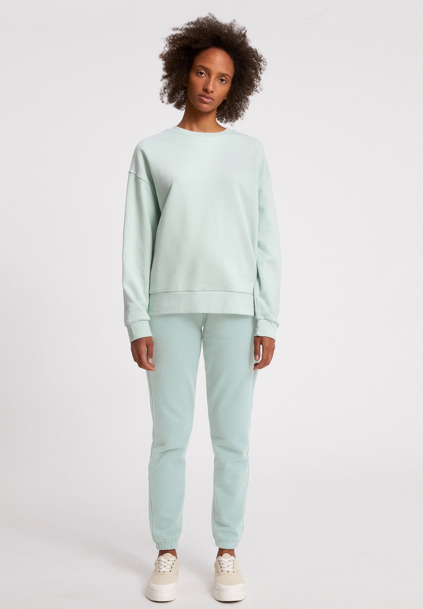 Pantalon de jogging vert d'eau en coton bio - IVAA sage green