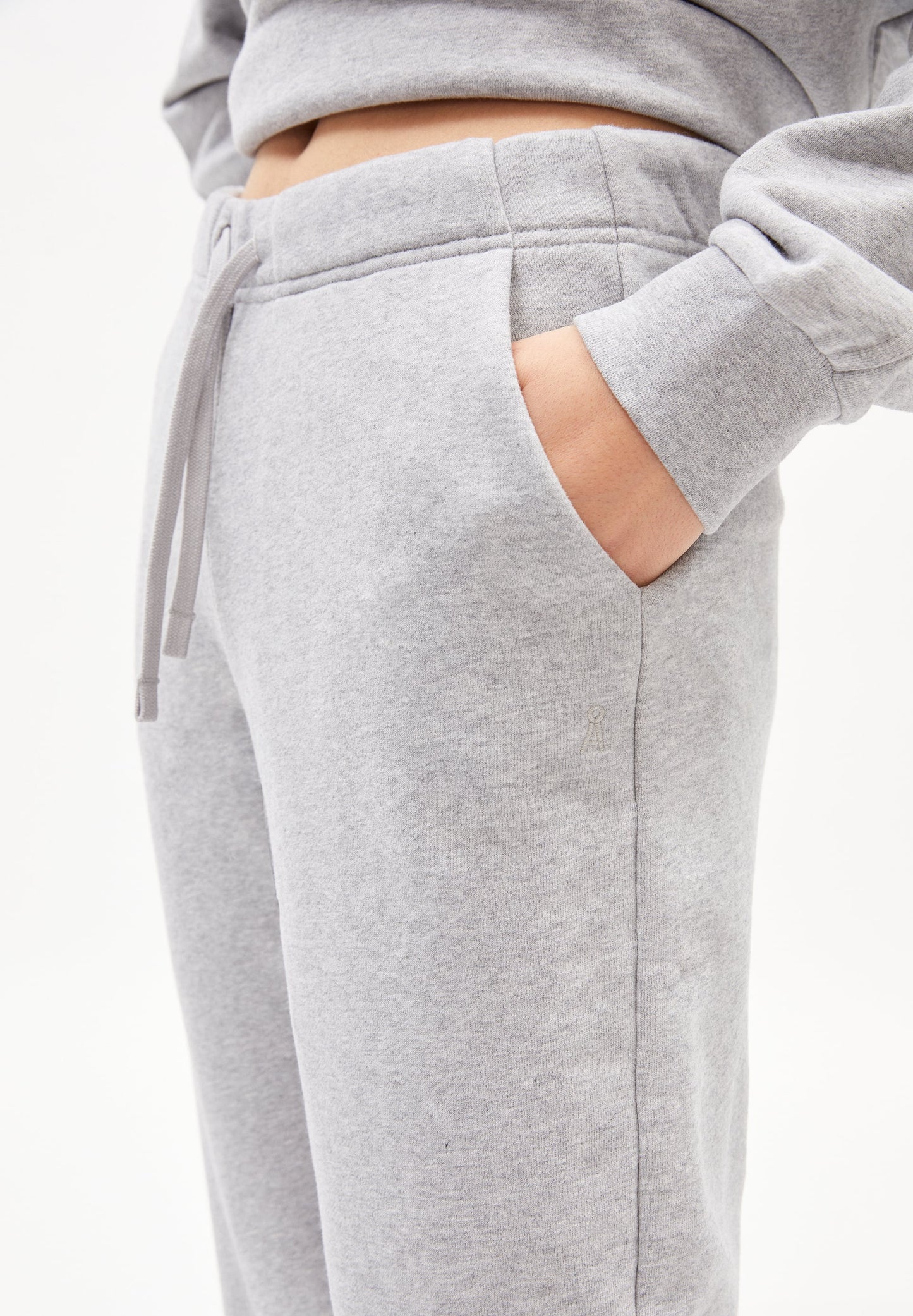 Pantalon de jogging gris clair en coton bio - ivaa grey melange