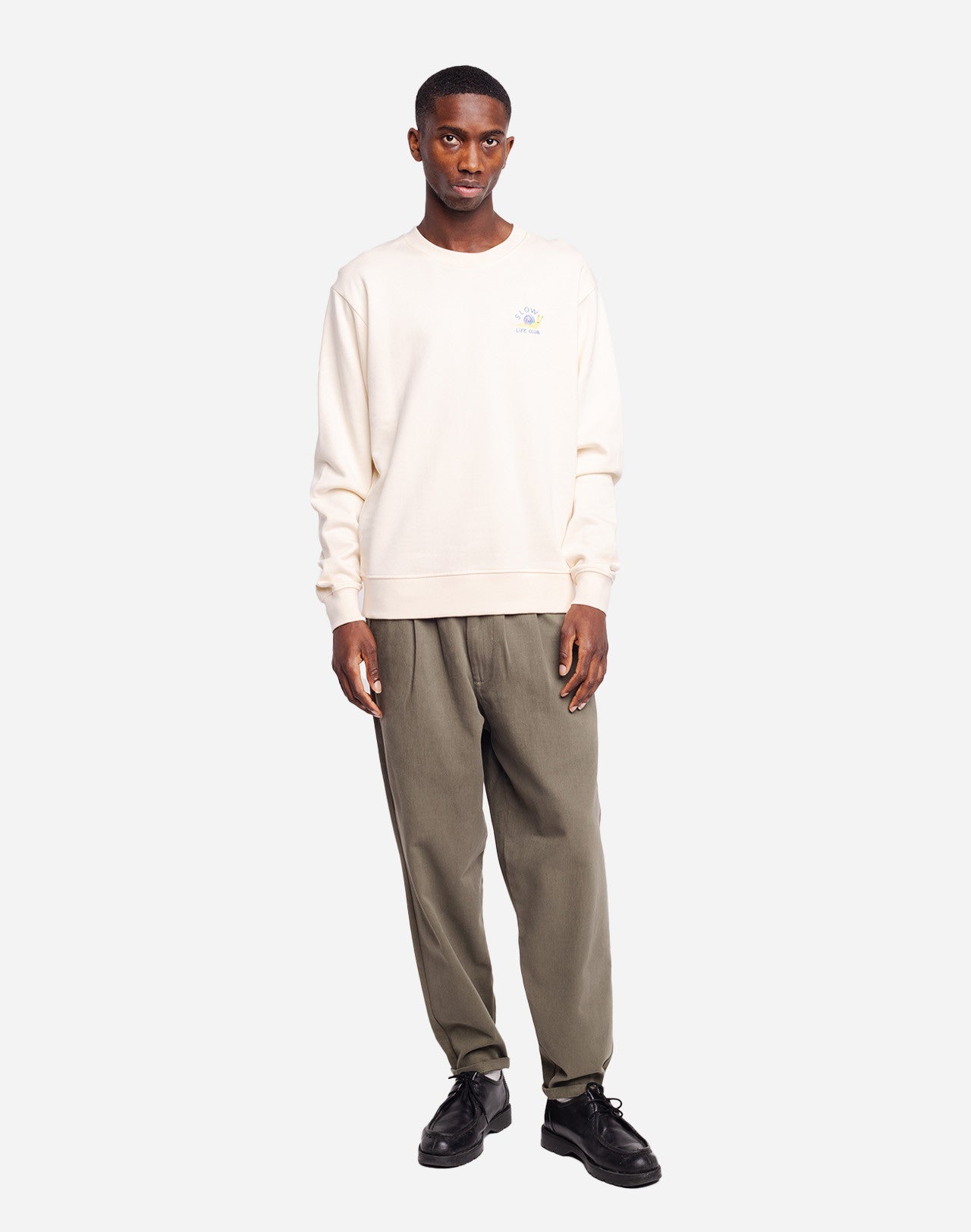 Sweat en coton bio | écru "slow life ivoire"
