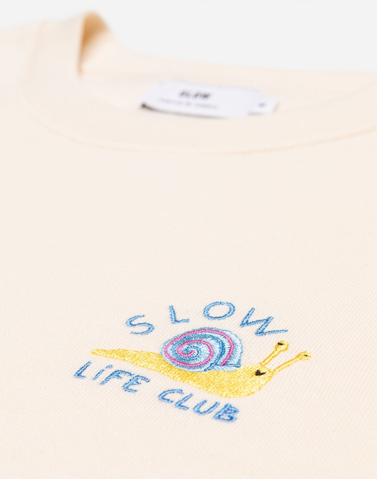 Sweat en coton bio | écru "slow life ivoire"