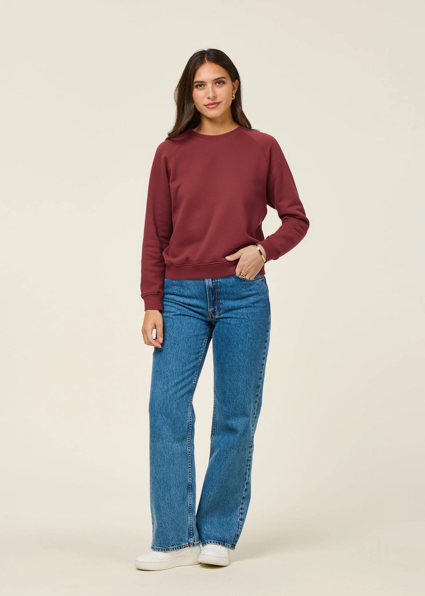 Sweat en coton bio | bordeaux