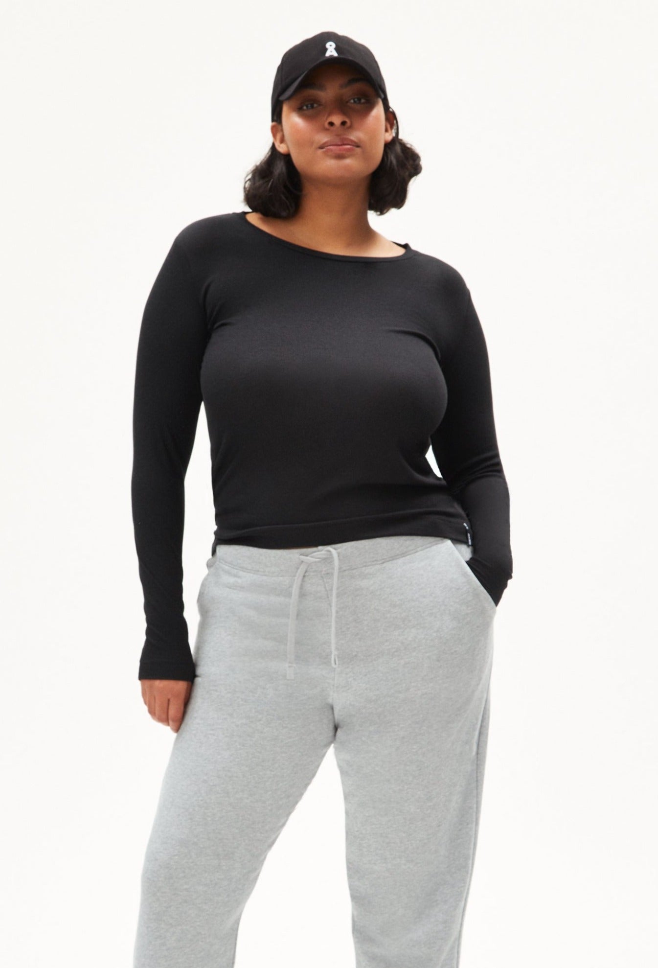 T-shirt manches longues en tencel et coton bio | noir "jaaleaa black"
