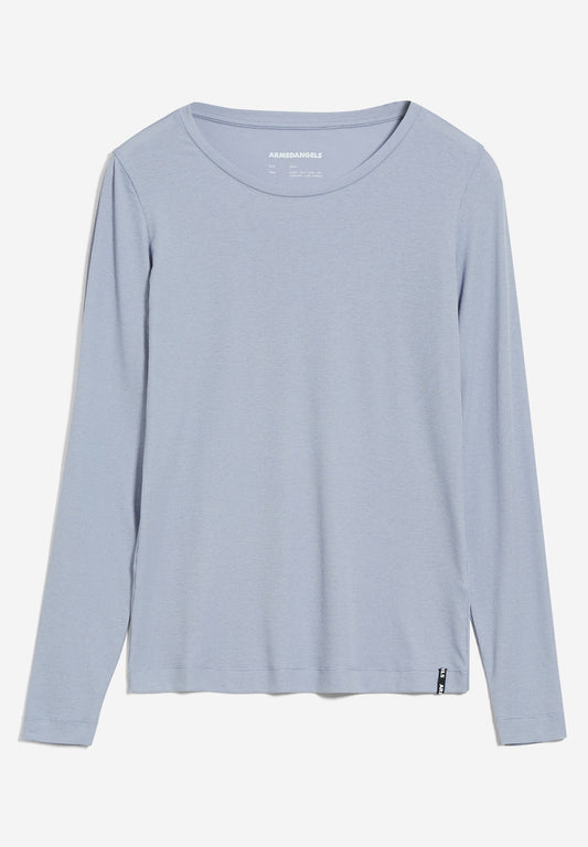 T-shirt manches longues bleu ciel en tencel et coton bio - jaaleaa daydream
