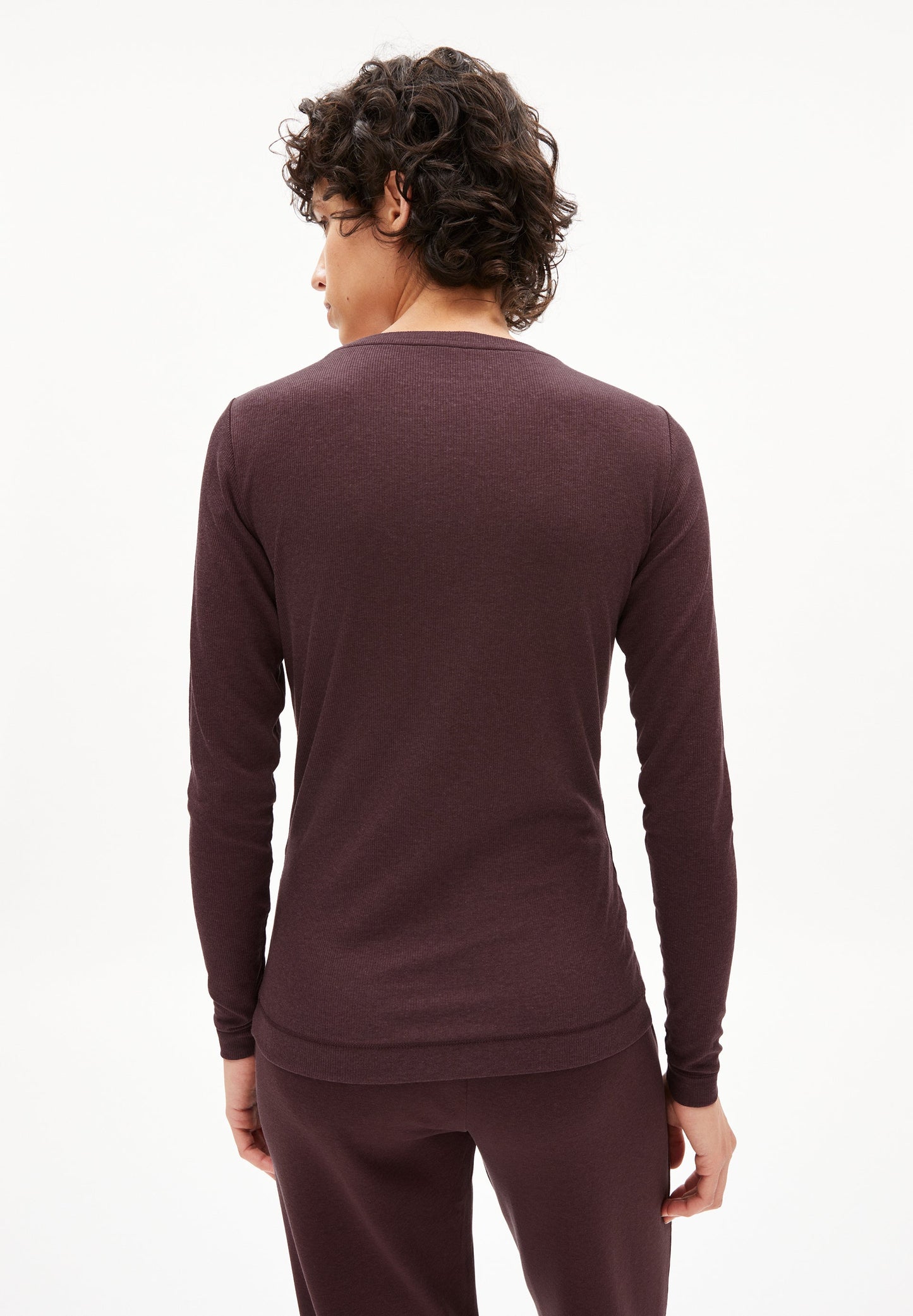 T-shirt manches longues prune en tencel et coton bio - jaaleaa fudge