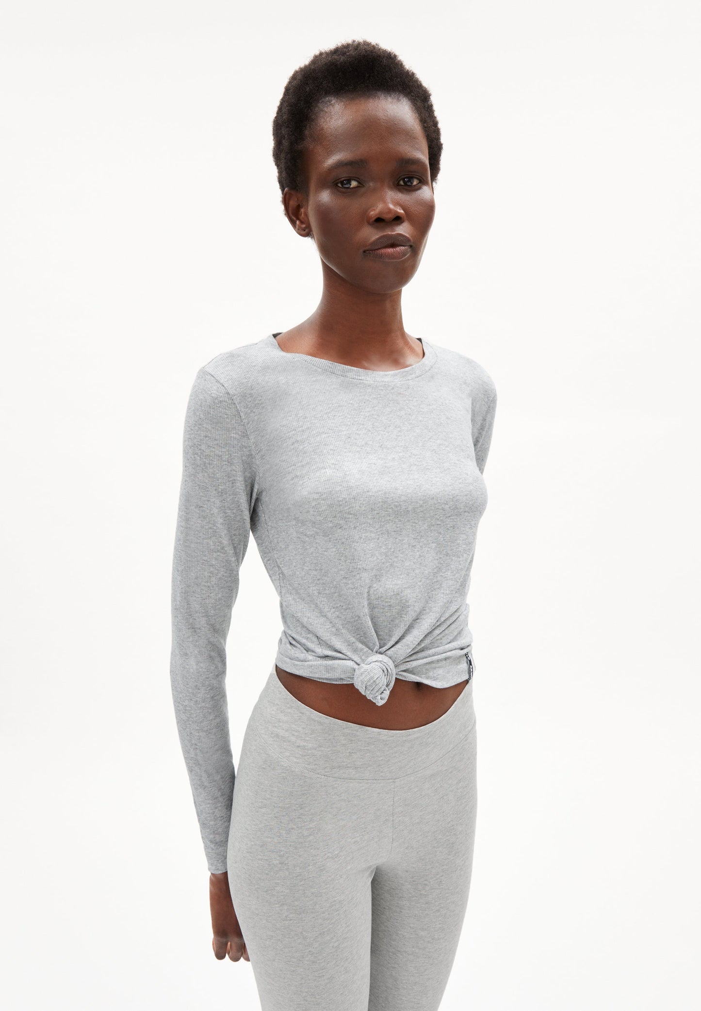 T-shirt manches longues en tencel et coton bio | gris "jaaleaa grey melange"
