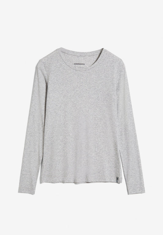 T-shirt manches longues en tencel et coton bio | gris "jaaleaa grey melange"