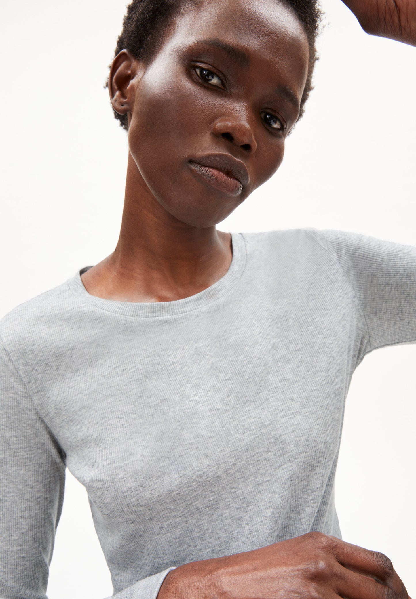 T-shirt manches longues en tencel et coton bio | gris "jaaleaa grey melange"