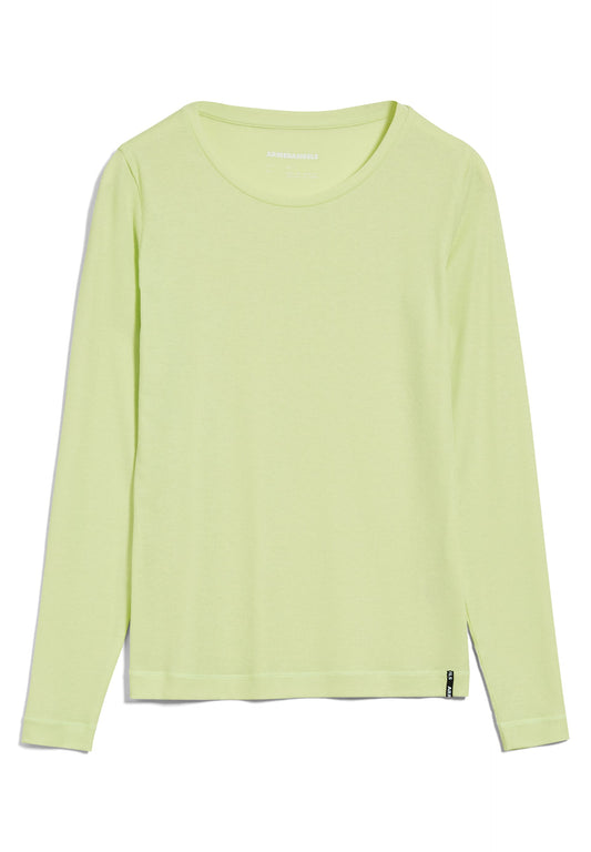T-shirt manches longues vert citron en tencel et coton bio - jaaleaa light lime