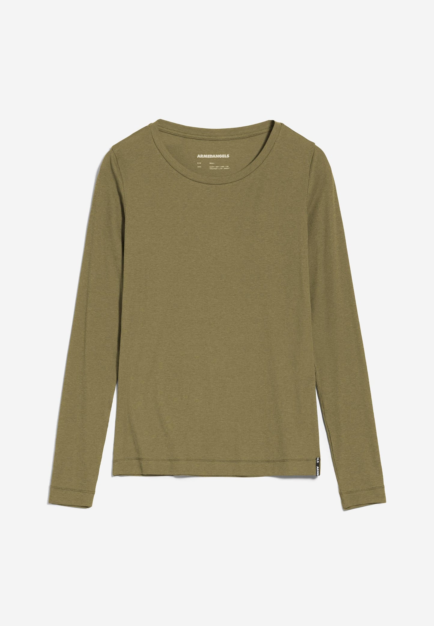 T-shirt manches longues kaki en tencel et coton bio - jaaleaa oliva