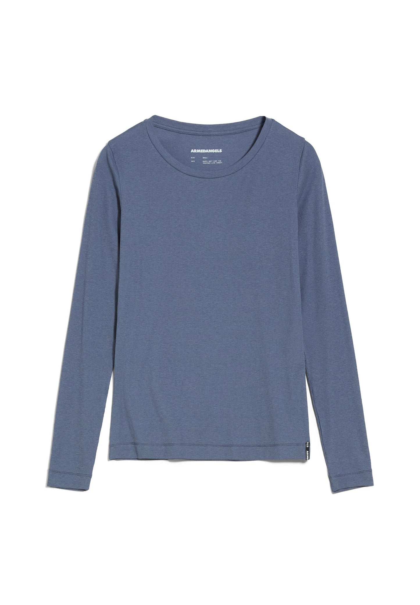 T-shirt manches longues bleu en tencel et coton bio jaaleaa - shadow blue