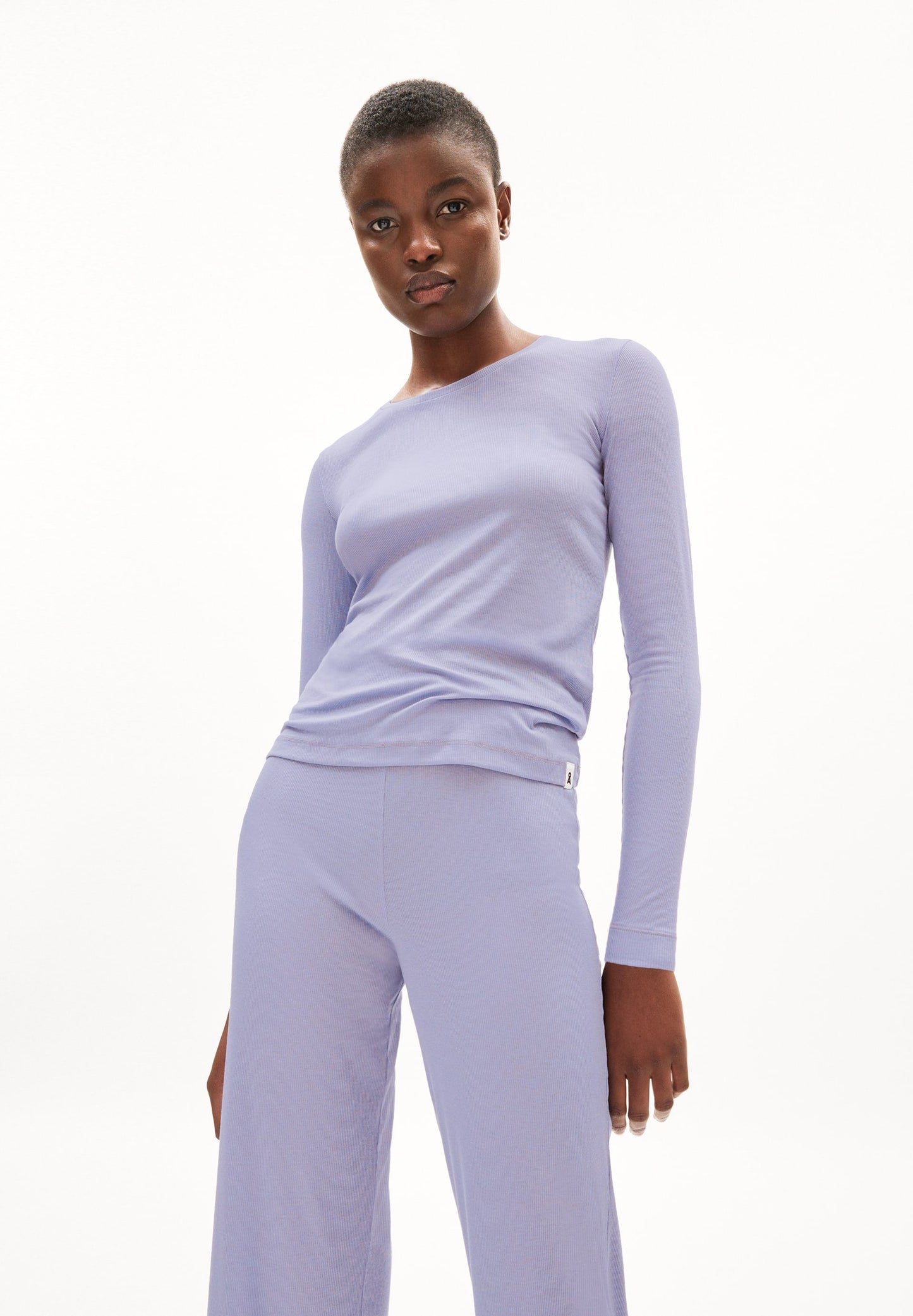 T-shirt manches longues en tencel et coton bio | Violet "jaaleaa light purple stone"