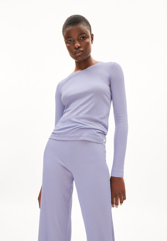 T-shirt manches longues en tencel et coton bio | Violet "jaaleaa light purple stone"