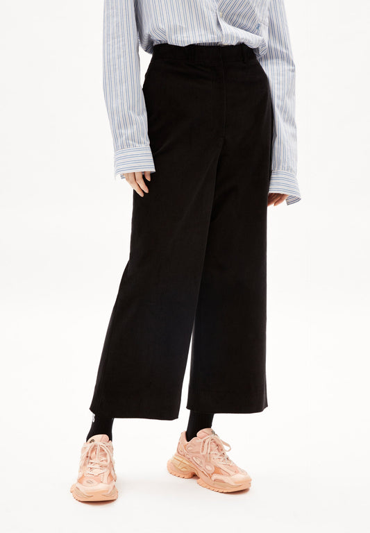 Pantalon velours côtelé en coton bio | Noir "jaalma corduroy black"
