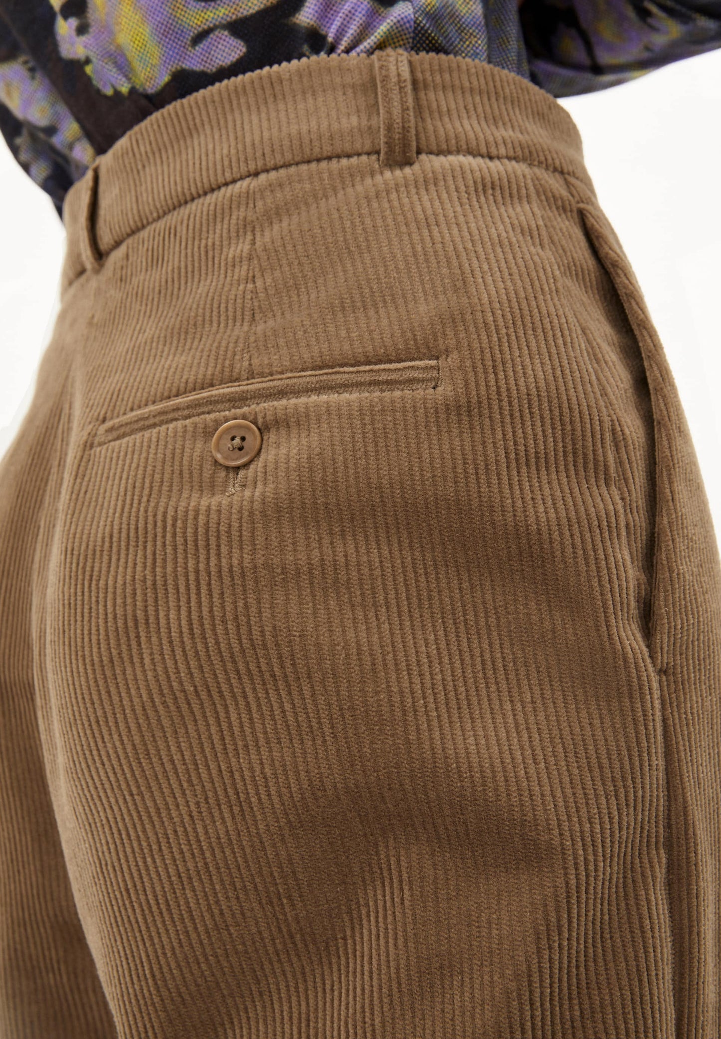 Pantalon velours côtelé en coton bio | Marron "jaalma corduroy dark sand stone"