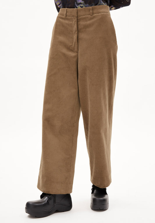 Pantalon velours côtelé en coton bio | Marron "jaalma corduroy dark sand stone"