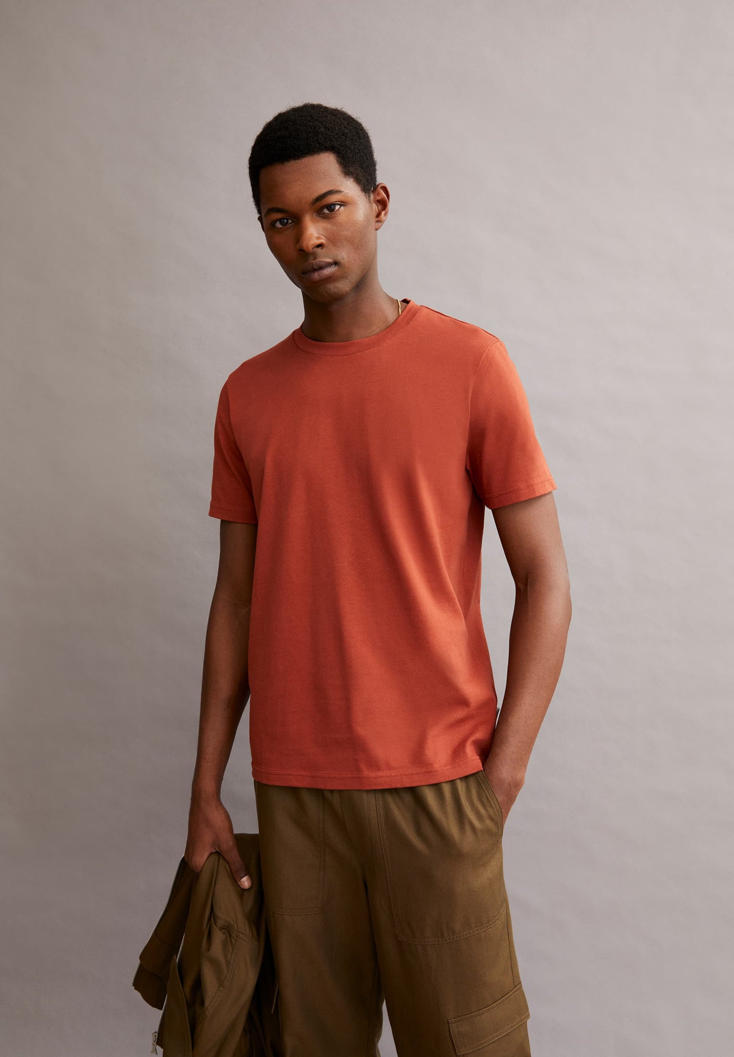 T-shirt en coton bio | rouge "jaames dark amber"