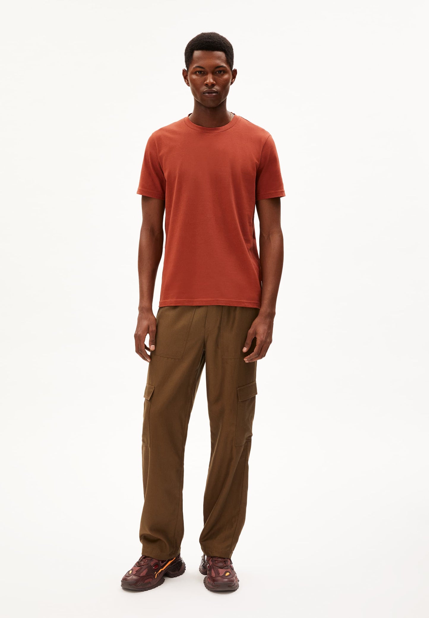 T-shirt en coton bio | rouge "jaames dark amber"